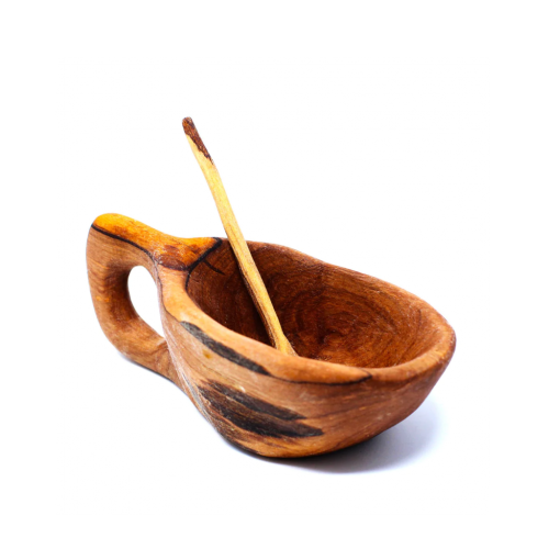 Reclaimed Olive Wood Salt Pot- Kahero Farm - Kenya