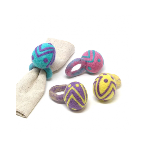 Easter Egg Napkin Rings, Set Of Four Colors - Global Groove