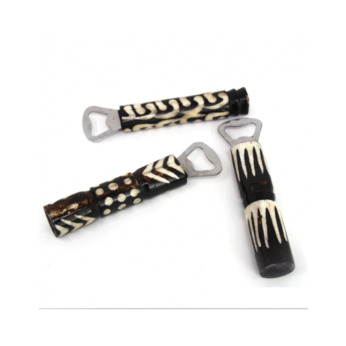 African Batik Bone Bottle Opener, Mixed Designs