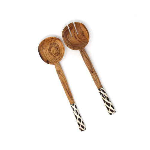 Olive Serving Set With Bone Handles 11 Inch
