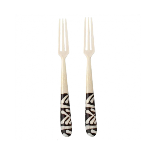Long Batik Bone Appetizers Forks, Set Of 2
